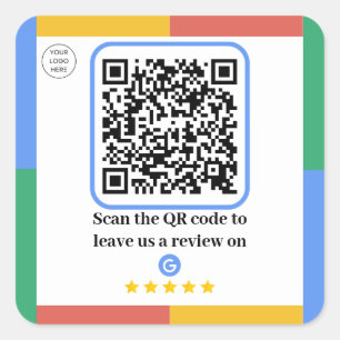 Google Review Link QR Code Review us on Google Square Sticker