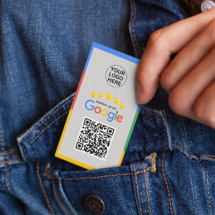 Google Review My Business 5 Star Qr Code Gray Card