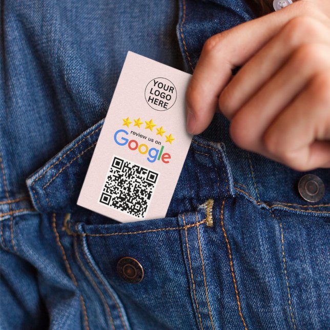 Google Review My Business 5 Star Qr Code Pink Card (Creator Uploaded)