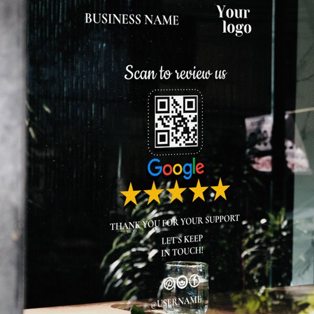 Google Review My Business Add Logo Qr Code Window Cling (Google Review My Business Add Logo Qr Code Window Cling)