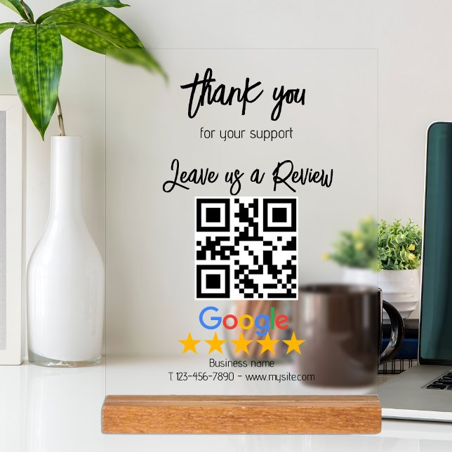Google Review My Business Black Qr Code Acrylic Sign (Google Review My Business Black Qr Code Acrylic Sign)