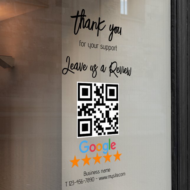 Google Review My Business Black Qr Code Window Cling (Google Review My Business Black Qr Code Window Cling)
