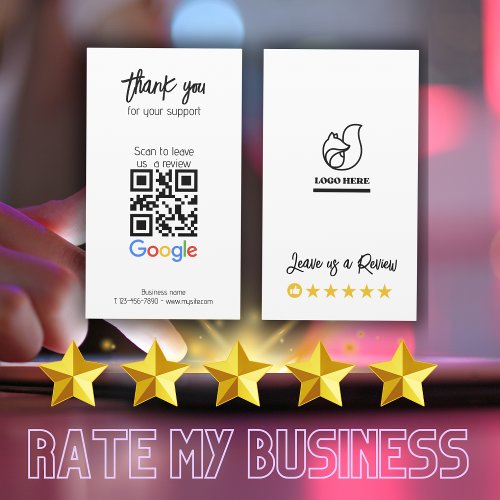 Google Review My Business Qr Code Link Thank You Business Card