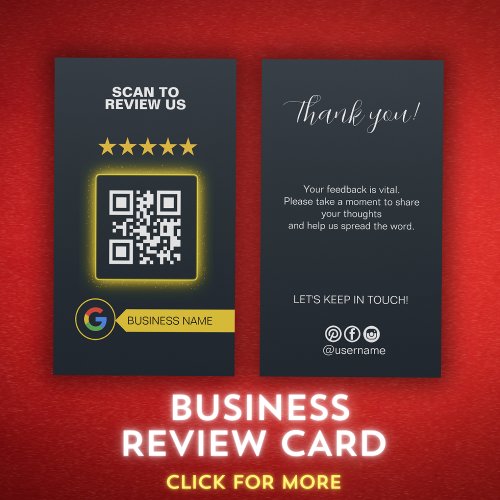 Google Review My Business Script Thank you Qr Code Business Card