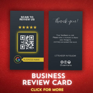 Google Review My Business Script Thank you Qr Code Card