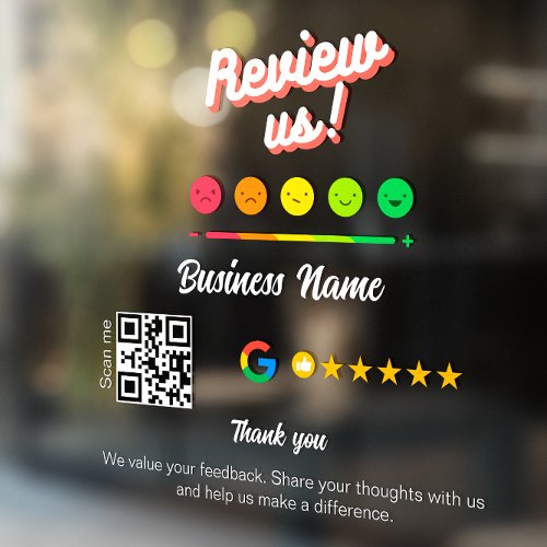 Google Review My Business Thank You Qr Code Window Cling