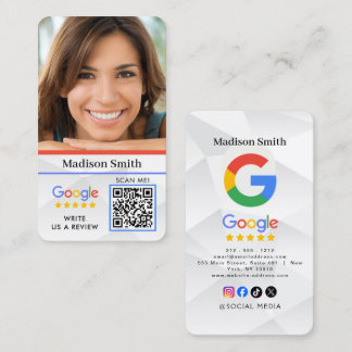 Google Review PHOTO LOGO QR Code Link Business Card
