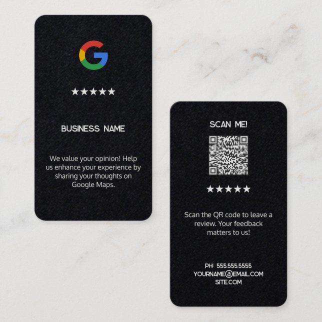Google Review Premium Cards (Front/Back)