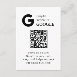 Google Review QR Business Feedback Link Enclosure Card