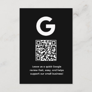 Google Review QR Business Feedback Link Enclosure Card