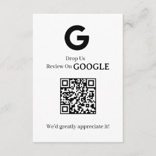 Google Review QR Business Feedback Link Enclosure Card