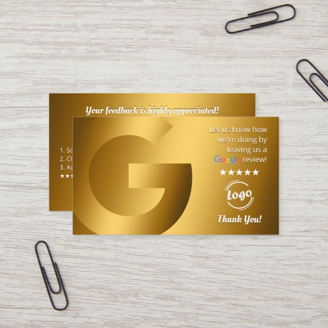 Google Review QR code Business Card (Front/Back In Situ)