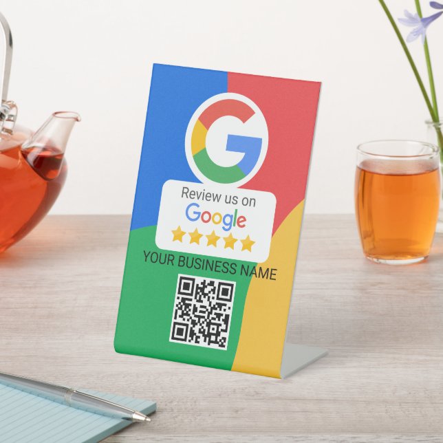 Google Review QR Code Business Pedestal Sign (In SItu)