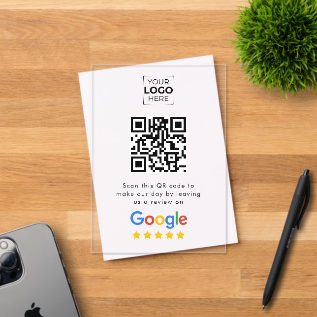 Google Review QR Code Business Review Acrylic Invitations (Insitu (Invitation Card))