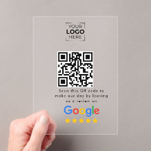 Google Review QR Code Business Review  Acrylic Invitations