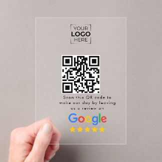 Google Review QR Code Business Review  Acrylic Invitations