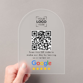 Google Review QR Code Business Review Acrylic Invitations