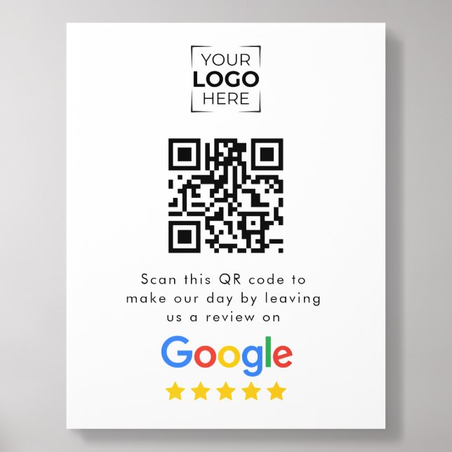 Google Review QR Code Business Review  Acrylic Photo Tile (Front Set)