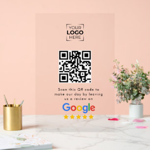 Google Review QR Code Business Review  Acrylic Sign