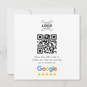 Google Review QR Code Business Review Note Card