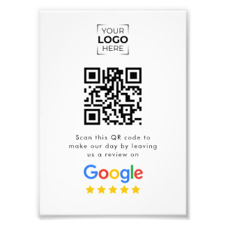 Google Review QR Code Business Review Photo Print
