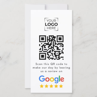 Google Review QR Code Business Review Thank You Card