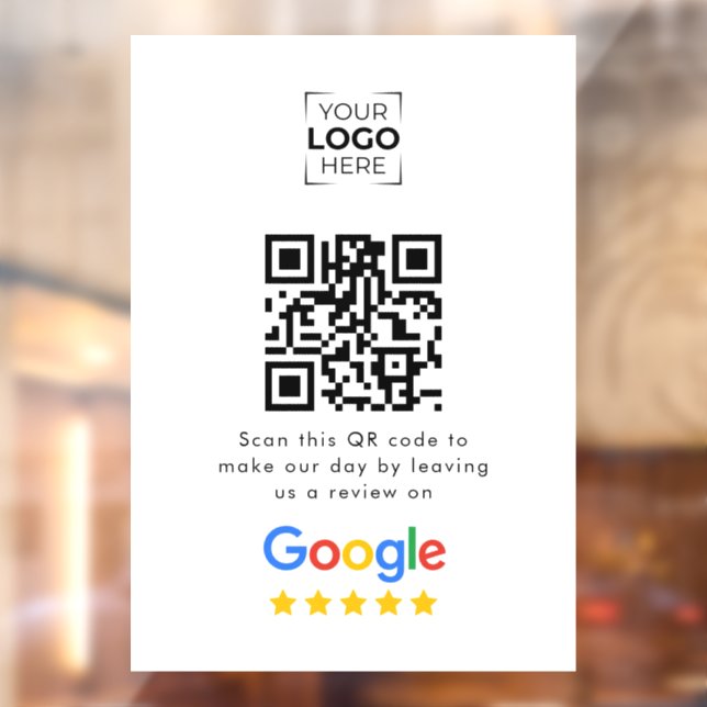 Google Review QR Code Business Review  Window Cling (Sheet 2)