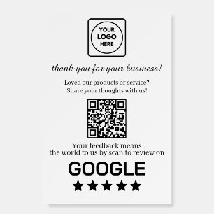Google Review QR Code   Custom Business Feedback Foam Board