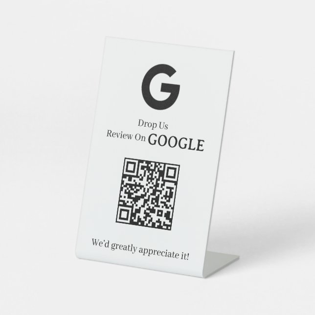 Google Review QR Code | Custom Business Feedback Pedestal Sign (Front)