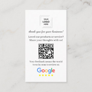 Google Review QR Code Customer Feedback Style Business Card