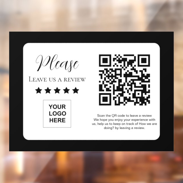 Google Review QR code Link Window Cling (Sheet 2)
