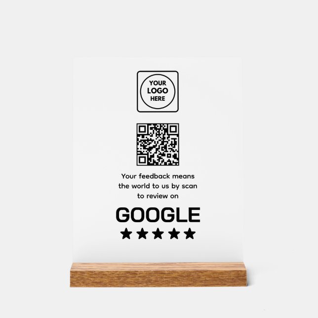 Google Review QR Code | Modern Business Display (Front)