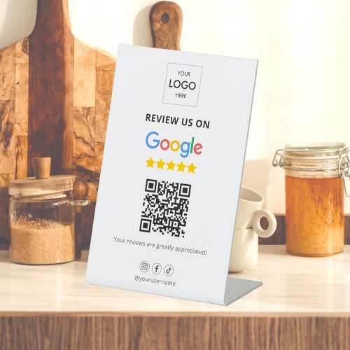 Google Review QR Code Pedestal Sign