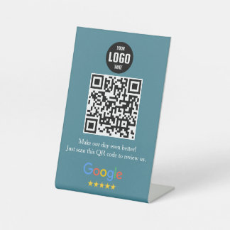 Google Review QR Code Pedestal Sign for Business