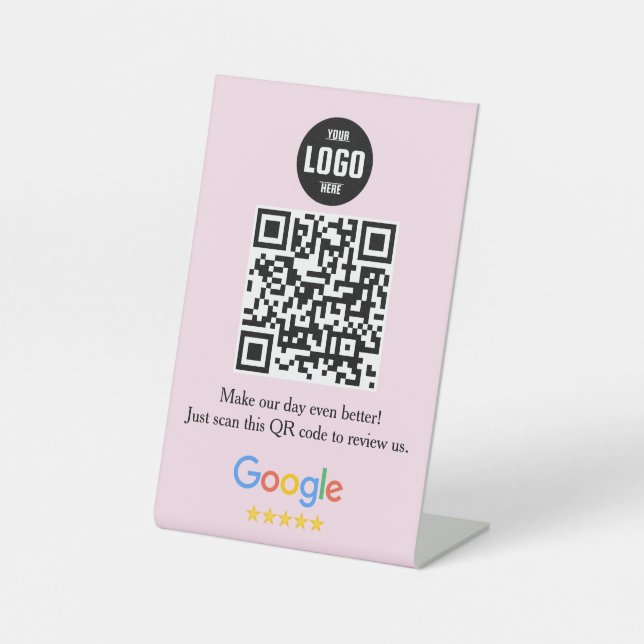 Google Review QR Code Pedestal Sign for Business (Front)