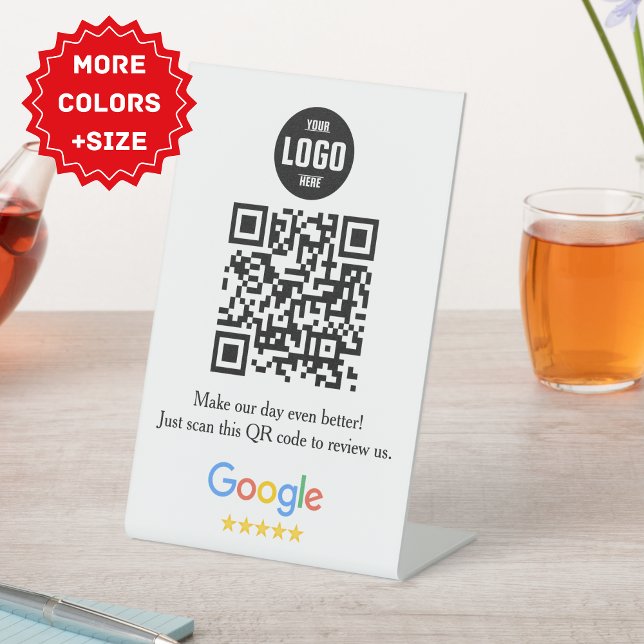 Google Review QR Code Pedestal Sign for Business (Google Review QR Code Pedestal Sign for Business)