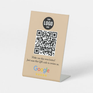 Google Review QR Code Pedestal Sign for Business