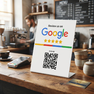 Google Review QR Code Standee Pedestal Sign