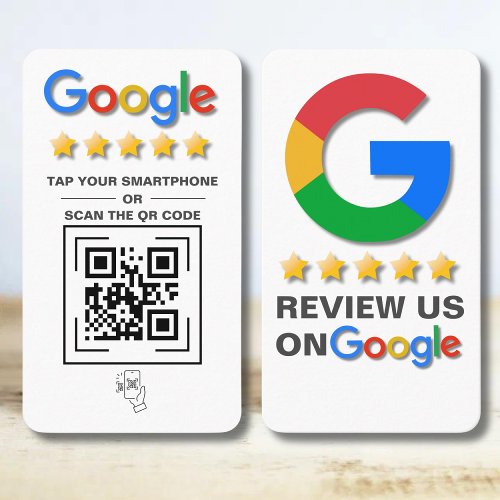 Google Review QR Code Tap to Review Business Card