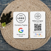 Google Review Request Card  with Logo and QR Code