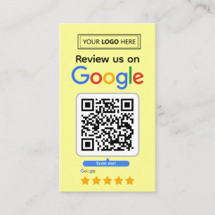 Google Review Request Card with Logo and QR Code