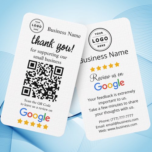 Google Review Request Card with QR code