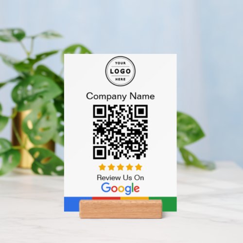 Google Review Request Pedestal with QR code  Logo Holder