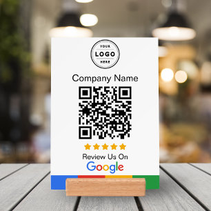 Google Review Request Pedestal with QR code & Logo Holder