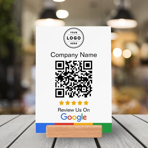 Google Review Request Pedestal with QR code  Logo Holder