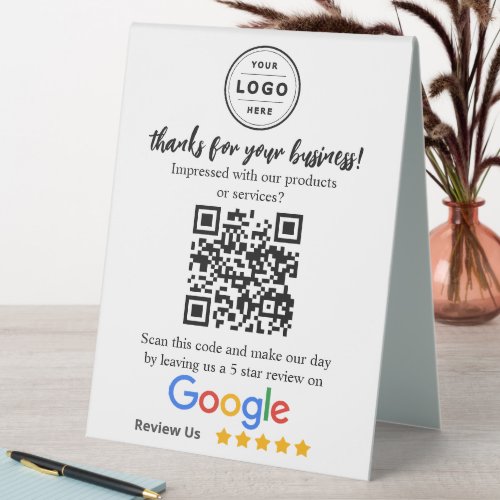 Google Review Request Table Top Signage Table Tent Sign