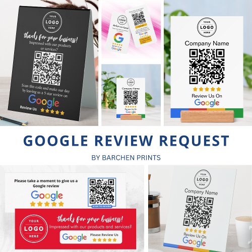 Google Review Request with Logo Pedestal Sign