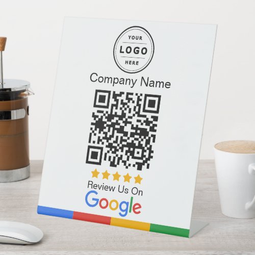 Google Review Request with Logo Pedestal Sign