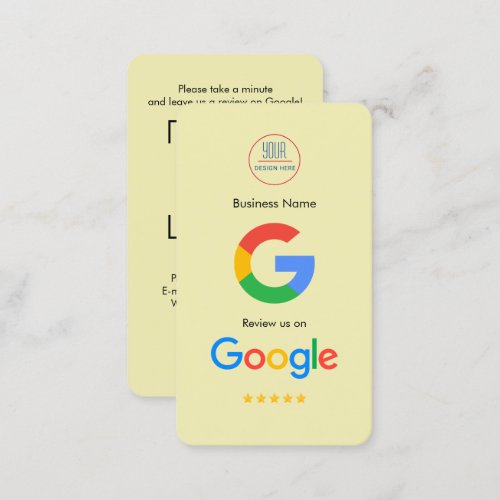 Google Review With QR Code Link Business Card