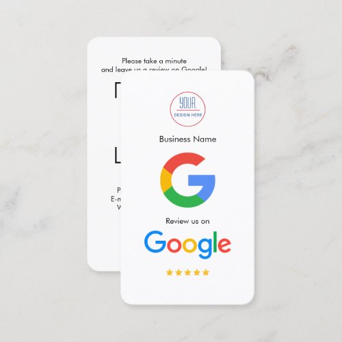 Google Review With QR Code Link Business Card
